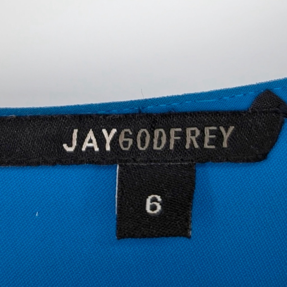 JAYGODFREY One Shoulder Maxi Dress Blue Size 6 - Picture 5 of 6